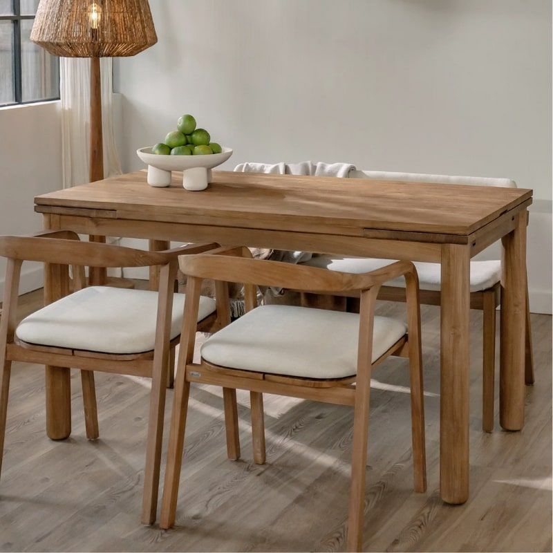 Table repas extensible teck recyclé 140/120cm DINO D-Bodhi