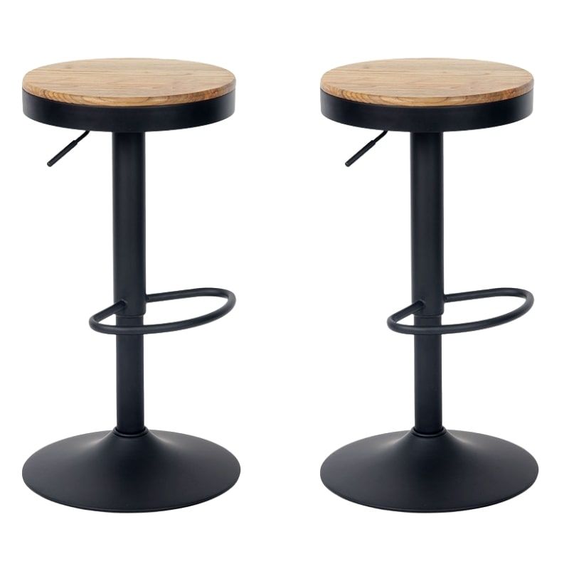 Lot de 2 tabourets de bar réglables en hauteur Casita JUO noir