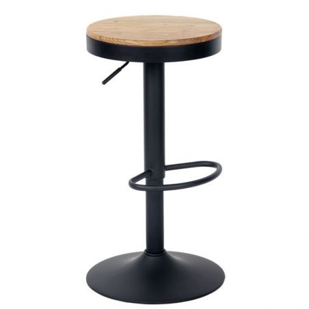 Lot de 2 tabourets de bar réglables en hauteur Casita JUO noir