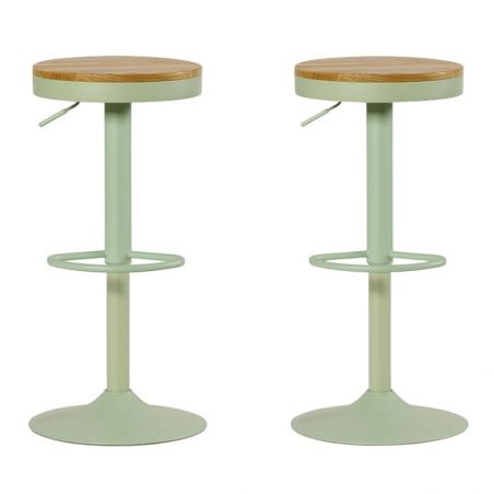 Lot de 2 tabourets de bar réglables en hauteur Casita JUO vert