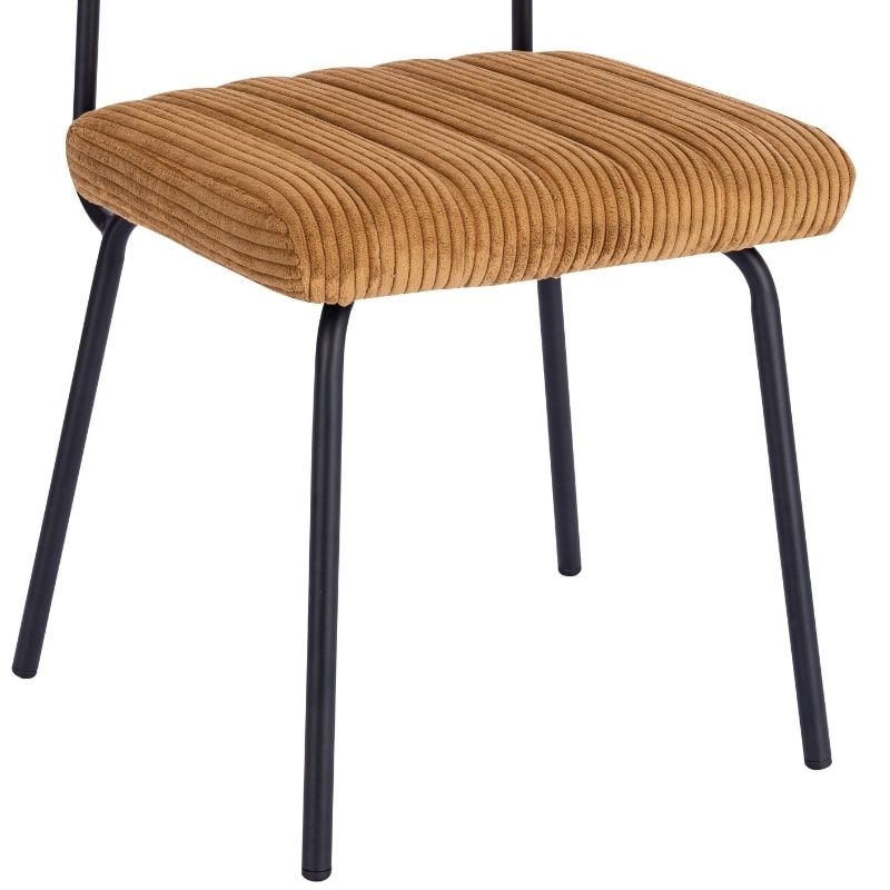 Lot 2 chaises velours côtelé jaune et pieds métal Casita LINA