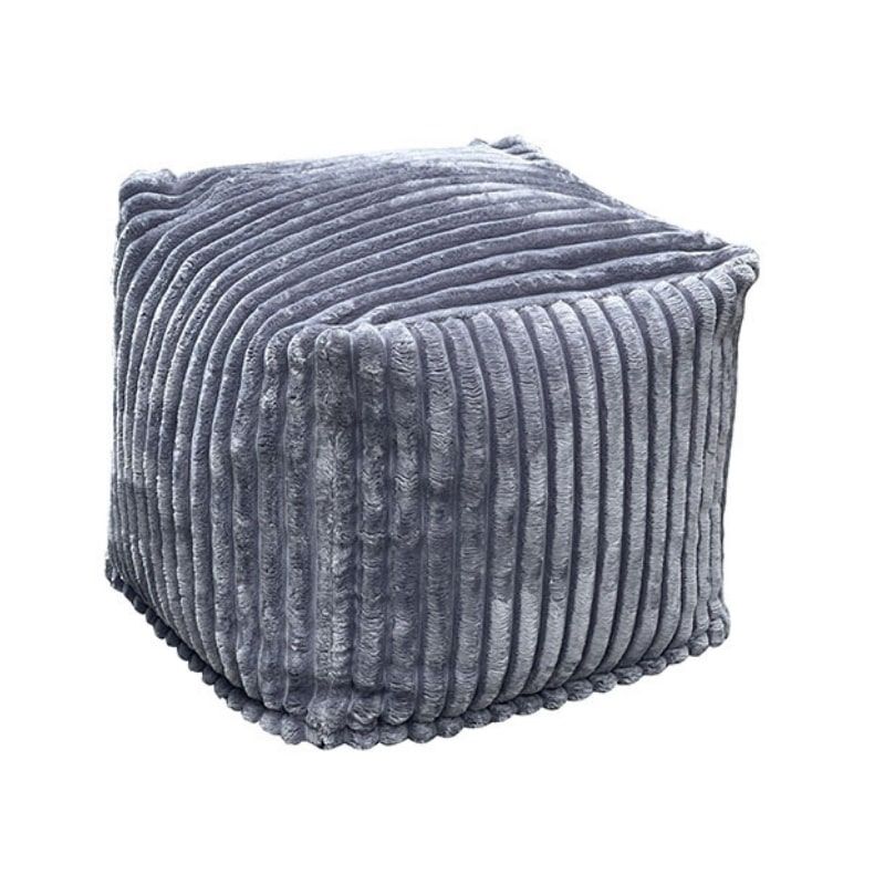 Pouf Carré En Velours Côtelé - Dimensions 38x38 Cm - Structure Bois, Design Moderne - Siège D'appoint Ou Repose-pieds