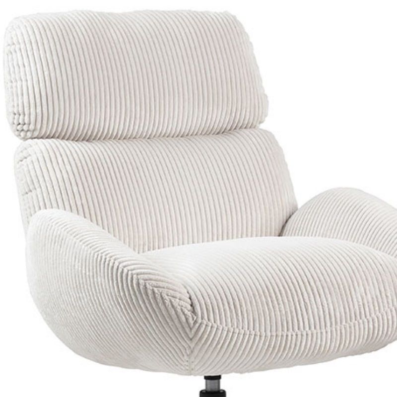 Fauteuil relaxation tournant tissu blanc 78cm Casita BISSETT