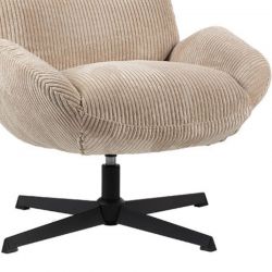 Fauteuil relaxation tournant tissu camel 78cm Casita BISSETT