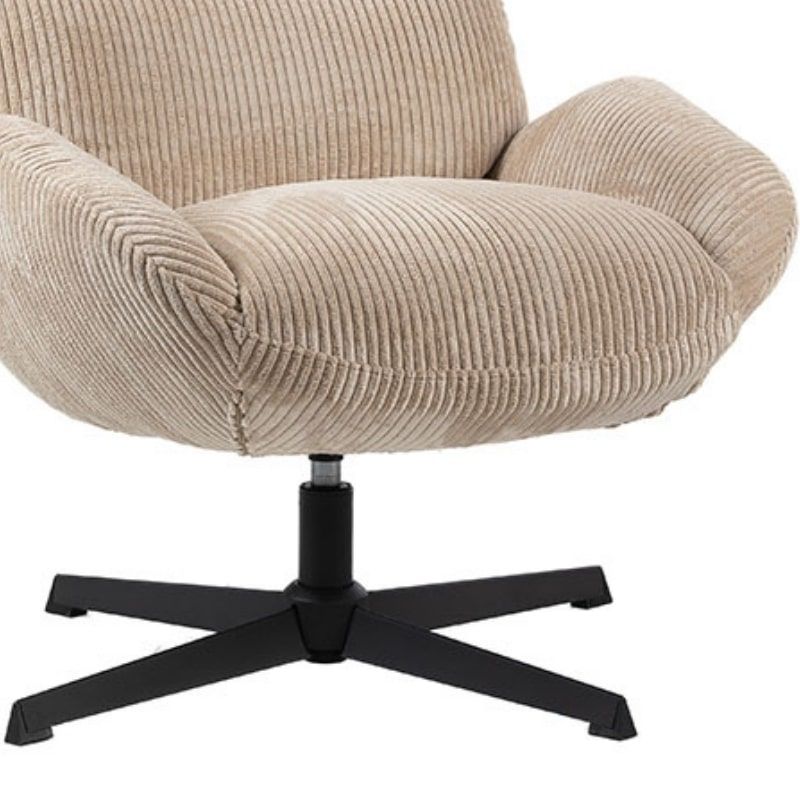 Fauteuil relaxation tournant tissu camel 78cm Casita BISSETT
