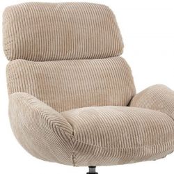 Fauteuil relaxation tournant tissu camel 78cm Casita BISSETT