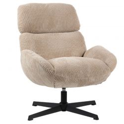 Fauteuil relaxation tournant tissu camel 78cm Casita BISSETT