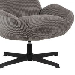 Fauteuil relaxation tournant tissu gris 78cm Casita BISSETT