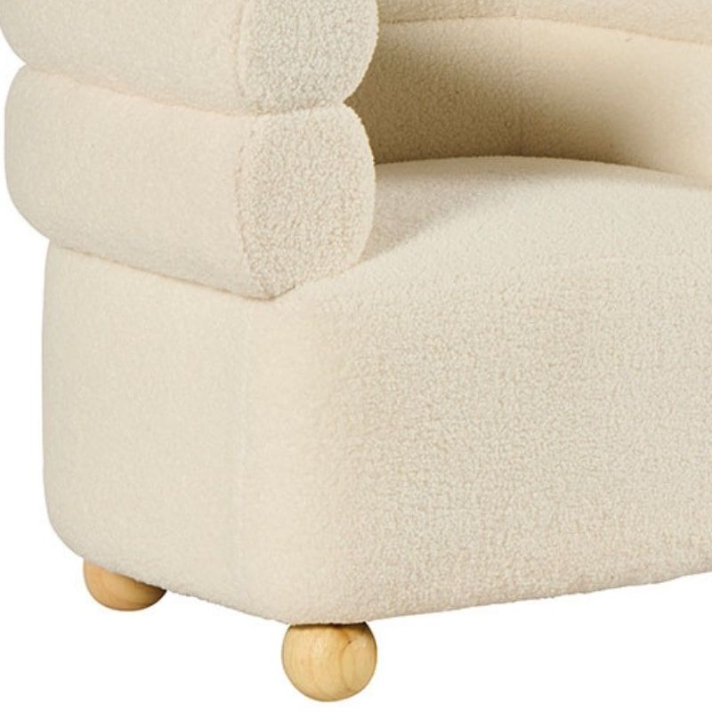 Fauteuil cabriolet moderne tissu blanc 82cm Casita WALA