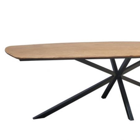 Table repas teck massif recyclé bords arrondis 200cm BAHIA Casita BAHTA 210