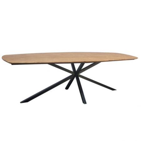 Table repas teck massif recyclé bords arrondis 200cm BAHIA Casita BAHTA 210