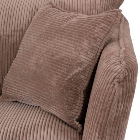 Canapé 3 places velours côtelé camel pieds métal 204cm HASTING Casita