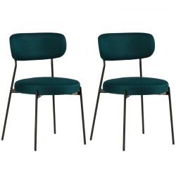 Lot de 2 chaises métal et tissu bleu Casita ALTO