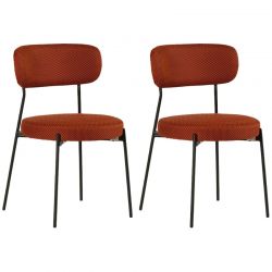 Lot de 2 chaises métal et tissu terracotta Casita ALTO