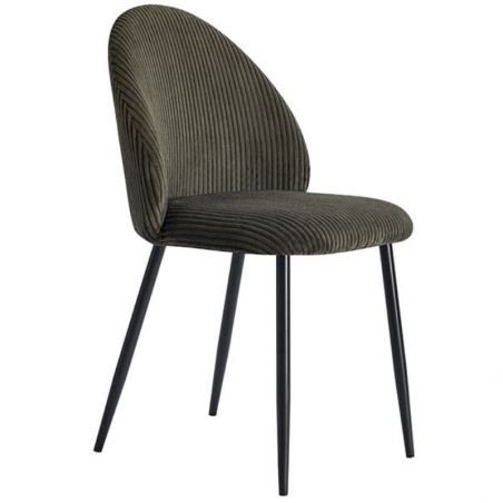 Lot de 2 chaises velours côtelé vert 60cm Casita BELLOT