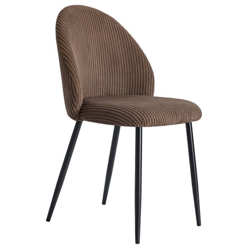 Chaise repas 53x45x84 cm en velours côtelé vert foncé - BONNET | Maison