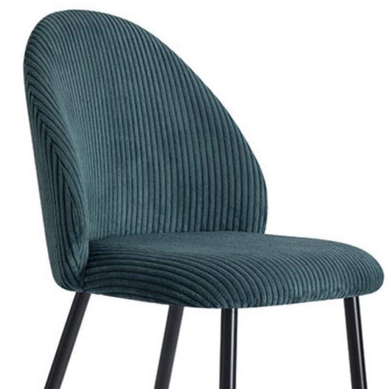 Lot de 2 chaises velours côtelé bleu pétrole 60cm Casita BELLOT