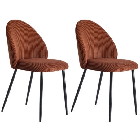 Lot de 2 chaises velours côtelé rouille 60cm Casita BELLOT