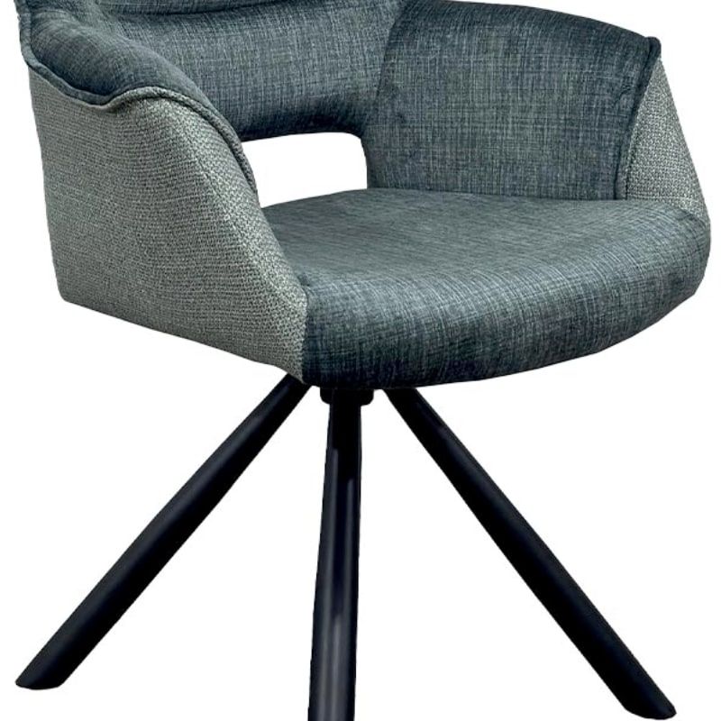 Lot de 2 chaises tournantes accoudoirs bleue Casita CHILKO