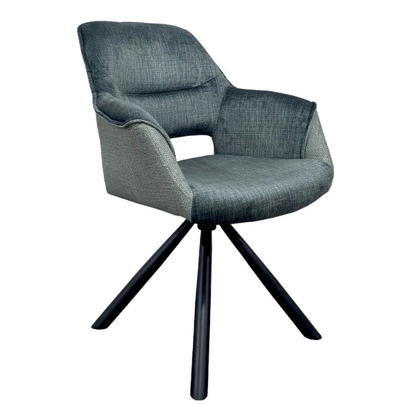 Lot de 2 chaises tournantes accoudoirs bleue Casita CHILKO