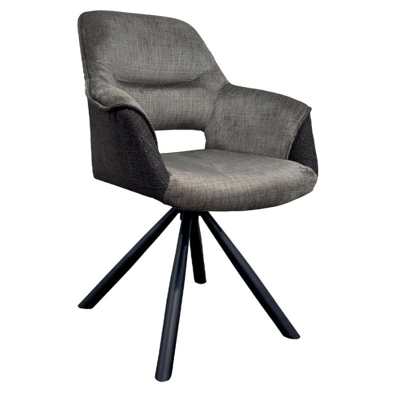 Lot de 2 chaises tournantes avec accoudoirs chocolat Casita CHILKO