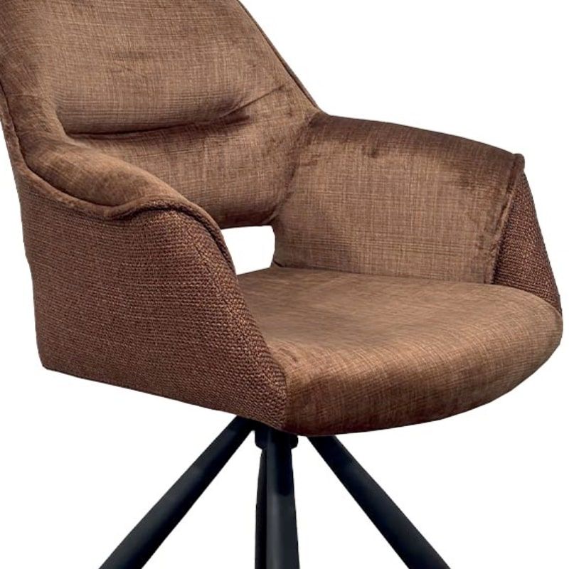 Lot de 2 chaises tournantes avec accoudoirs cuivre Casita CHILKO