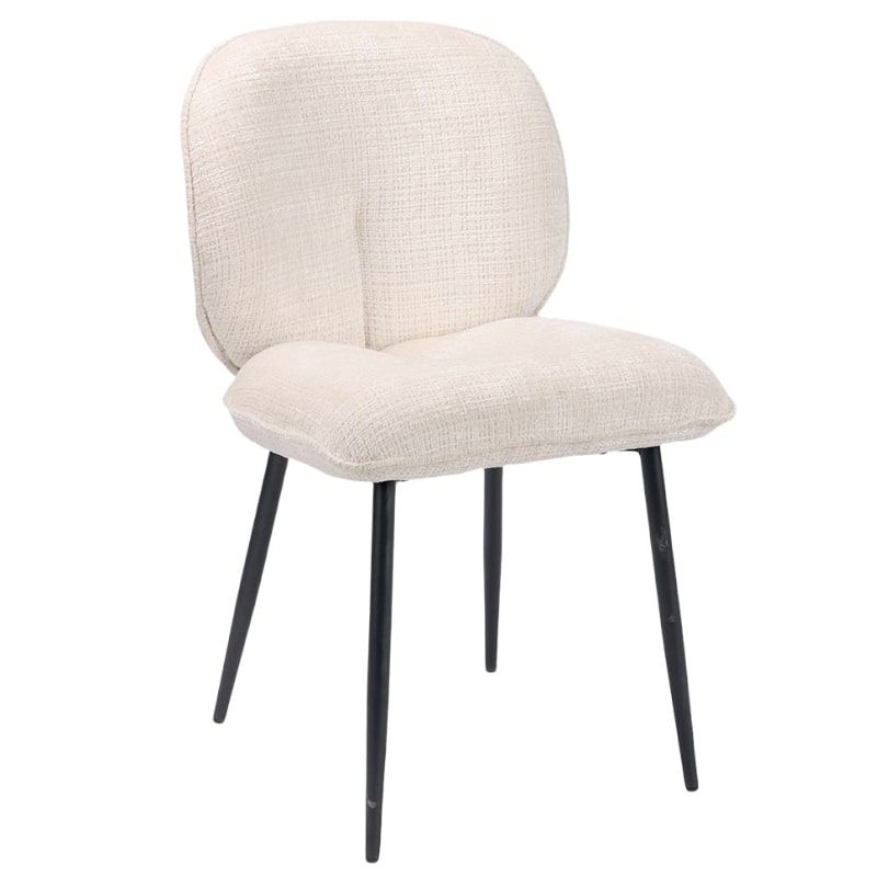 Lot de 2 chaises vintage confort tissu blanc Casita KINSAC