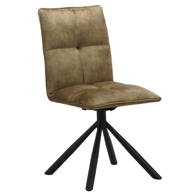 Lot 2 Chaises tournante avec poignée tissu kaki Casita RUSSELL