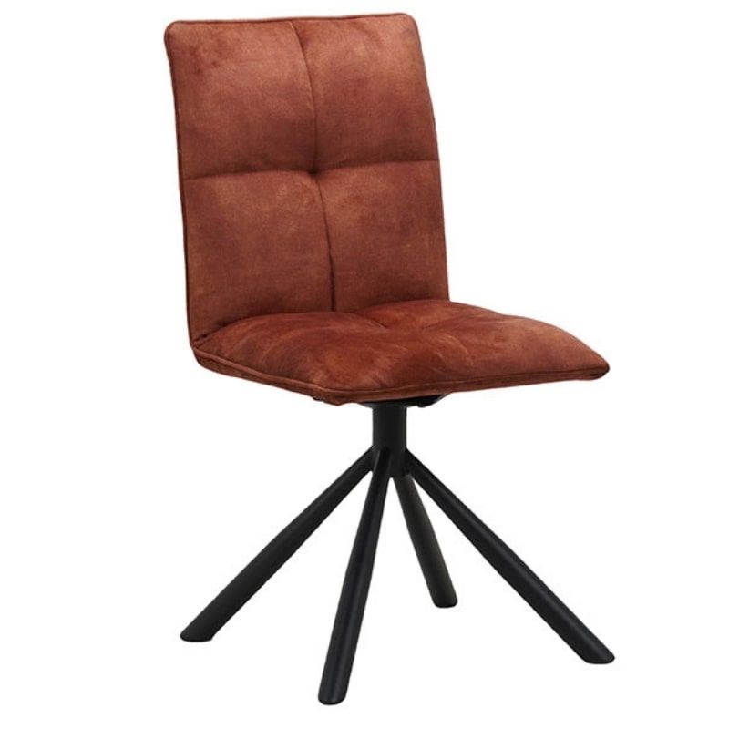 Lot 2 Chaises tournante avec poignée tissu rouille Casita RUSSELL