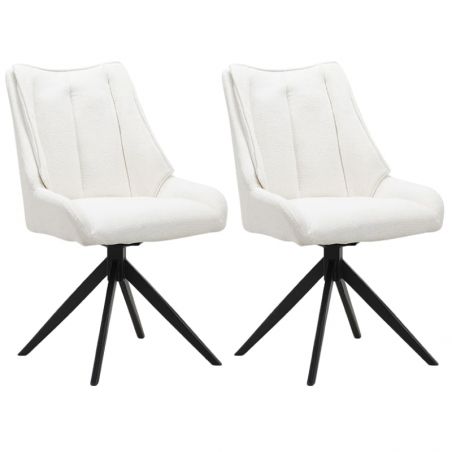 Lot de 2 chaises confort pivotante blanc 53cm Casita WEBBER