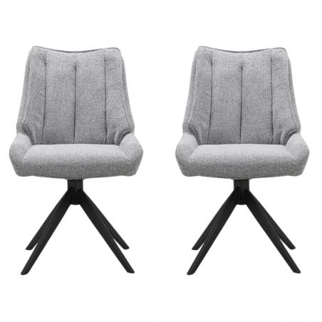 Lot de 2 chaises confort pivotante gris 53cm Casita WEBBER