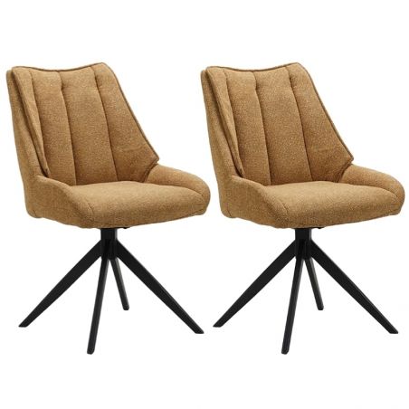 Lot de 2 chaises confort pivotante moutarde 53cm Casita WEBBER