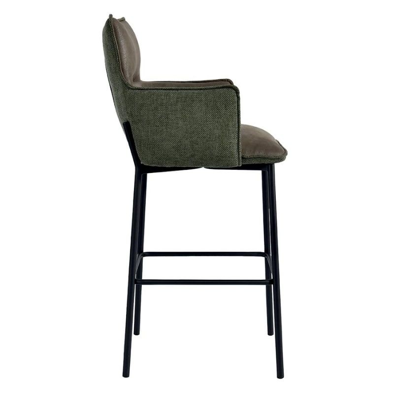 Lot de 2 chaises de bar tissu vert Casita LOKKA
