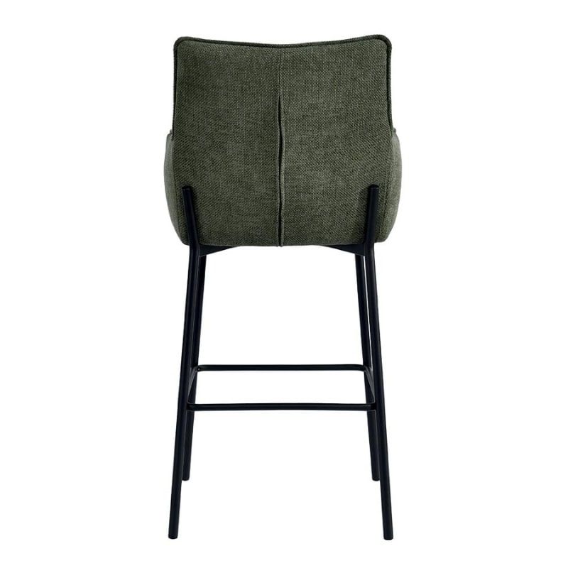 Lot de 2 chaises de bar tissu vert Casita LOKKA