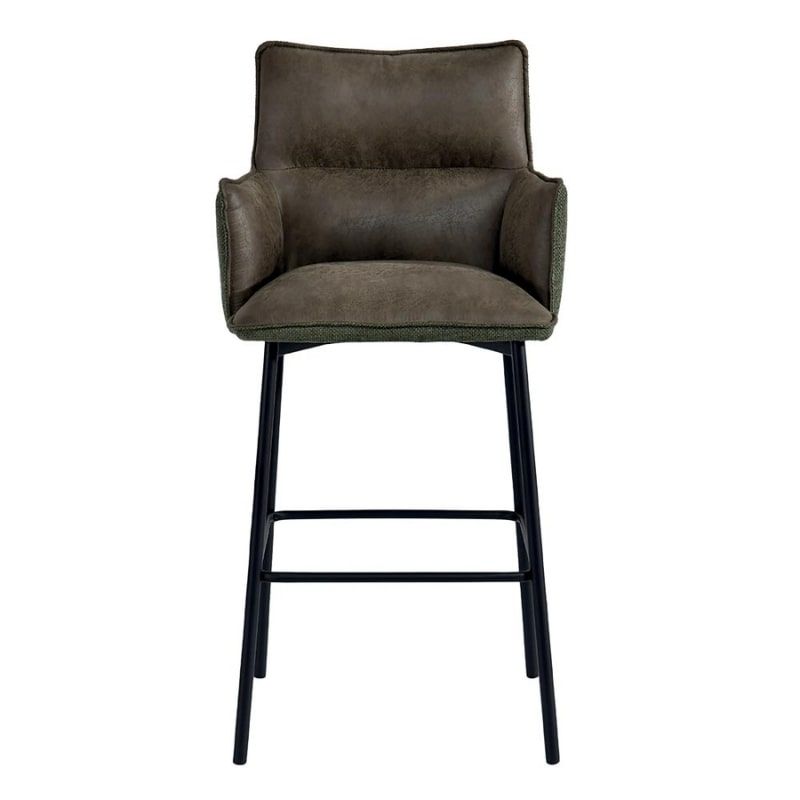 Lot de 2 chaises de bar tissu vert Casita LOKKA
