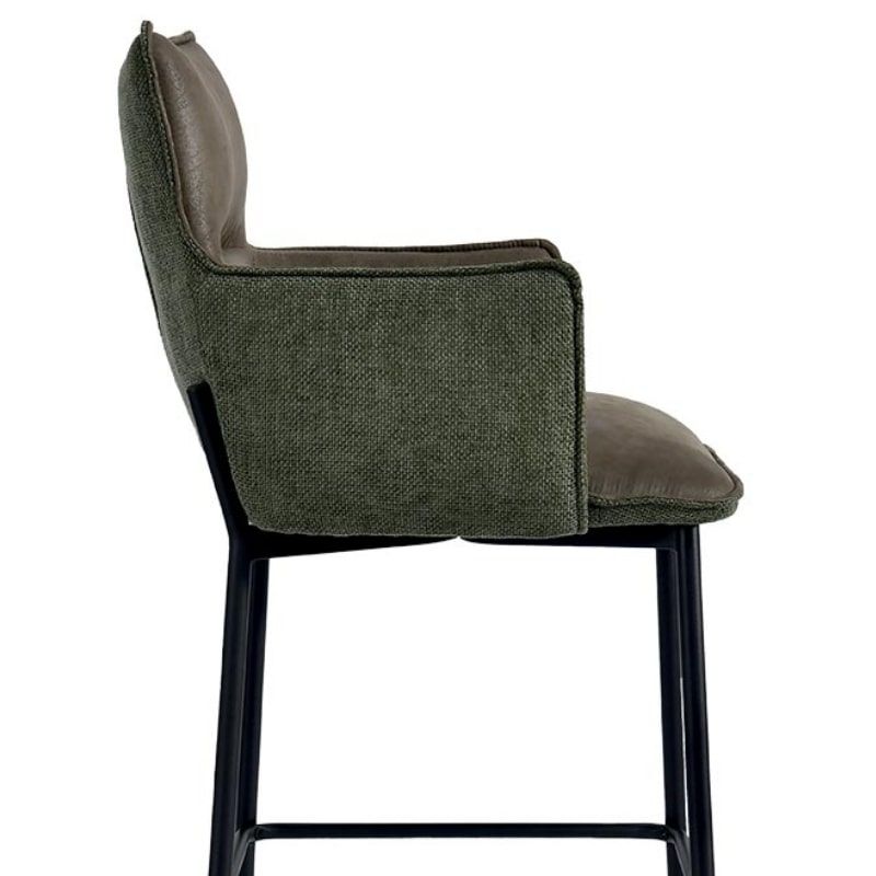 Lot de 2 chaises de bar tissu vert Casita LOKKA