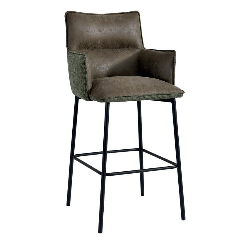 Lot de 2 chaises de bar tissu vert Casita LOKKA