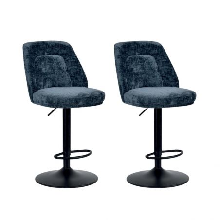 Lot de 2 chaises de bar réglable en hauteur bleu Casita ZOUNG