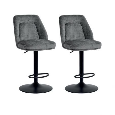 Lot de 2 chaises de bar réglable en hauteur gris Casita ZOUNG