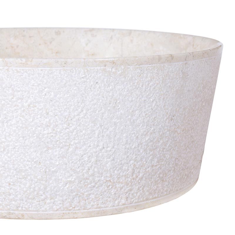 Vasque ronde à poser en marbre crème bord fin Ø40cm LYT-D CREAM