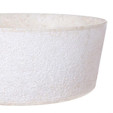 Vasque ronde à poser en marbre crème bord fin Ø40cm LYT-D CREAM