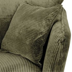 Canapé 3 places velours côtelé kaki pieds métal 204cm HASTING Casita