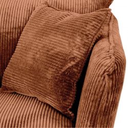 Canapé 3 places velours côtelé rouille pieds métal 204cm HASTING Casita