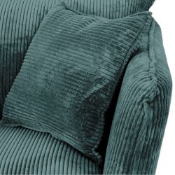 Canapé 3 places velours côtelé bleu pieds métal 204cm HASTING Casita