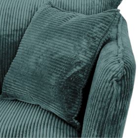 Canapé 3 places velours côtelé bleu pieds métal 204cm HASTING Casita