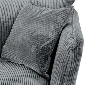 Canapé 3 places velours côtelé gris pieds métal 204cm HASTING Casita