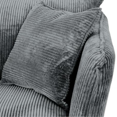 Canapé 3 places velours côtelé gris pieds métal 204cm HASTING Casita