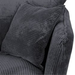 Canapé 3 places velours côtelé anthracite pieds métal 204cm HASTING Casita