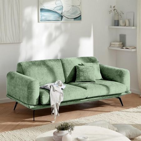 Canapé 3 places vert en tissu PALOMA Casita