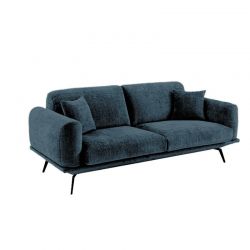 Canapé 3 places bleu en tissu PALOMA Casita